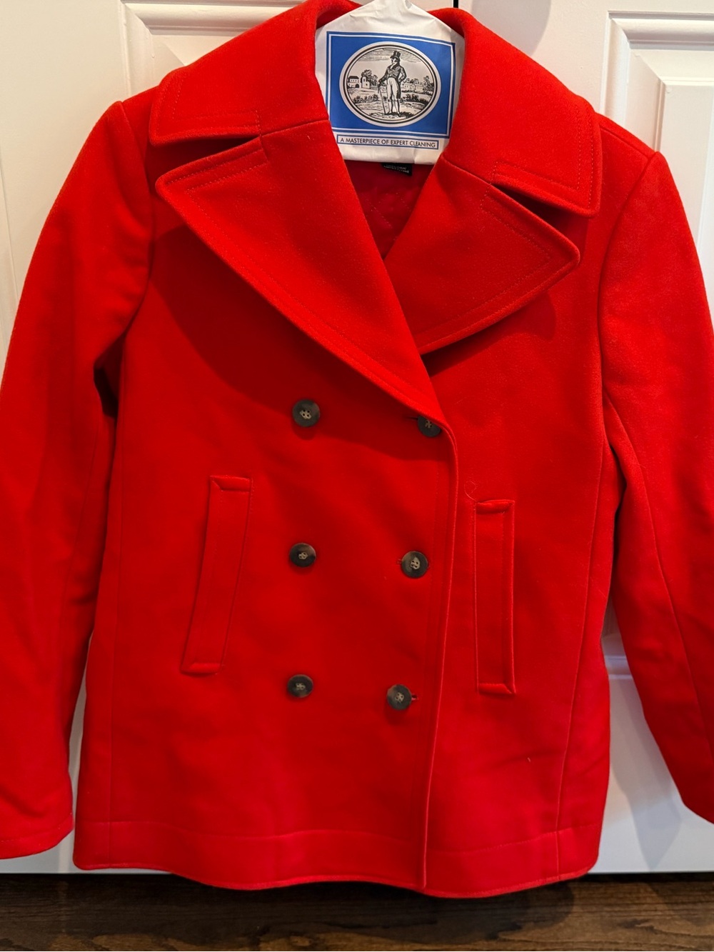 Club Monaco Vibrant Red Double-Breasted Peacoat - Size Small